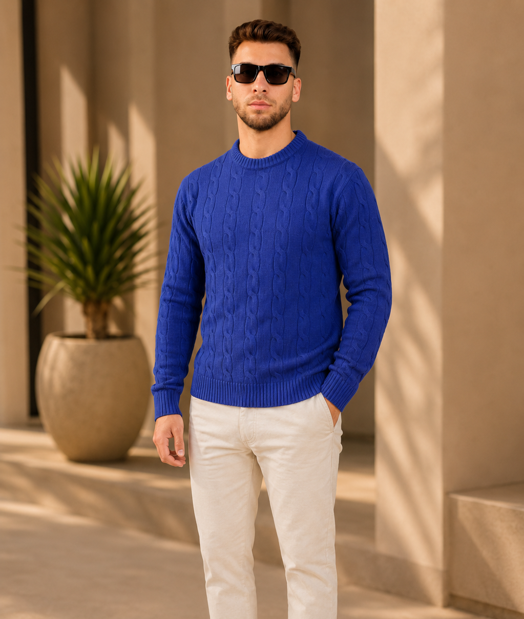 CREWNECK CABLE KNIT - ESCAPISM